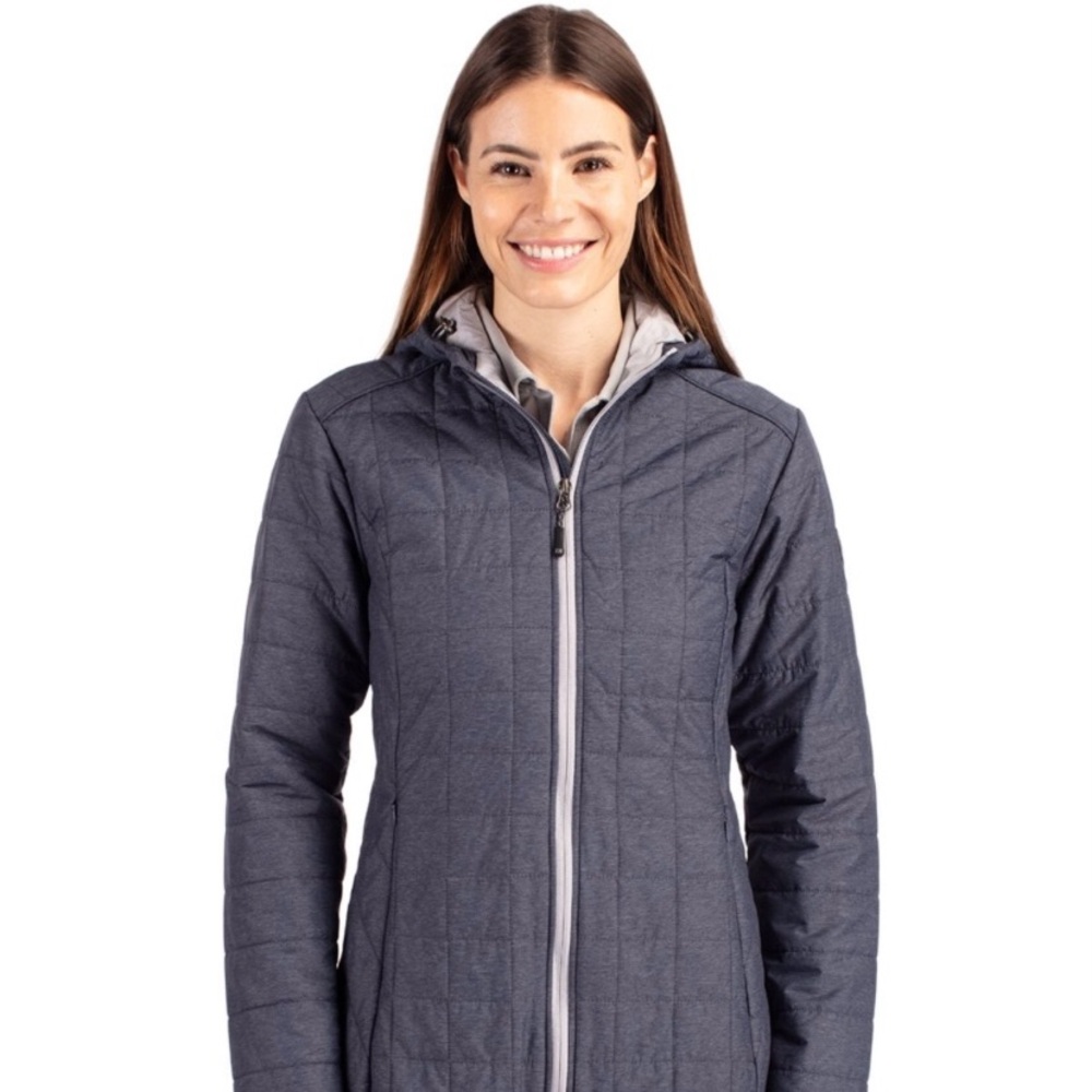 Amazing Quality!!! Cutter Buck travel-ready long rain jacket. Navy.
